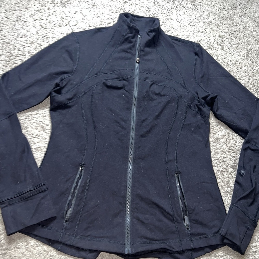 Lululemon Define Jacket Luon Womens Size 6 Black Zip Running Workout Thumbholes